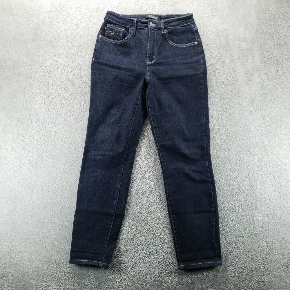 Judy Blue Jeans Womens 26 Blue Mom Straight Stretch Dark Wash‎ High Rise Denim